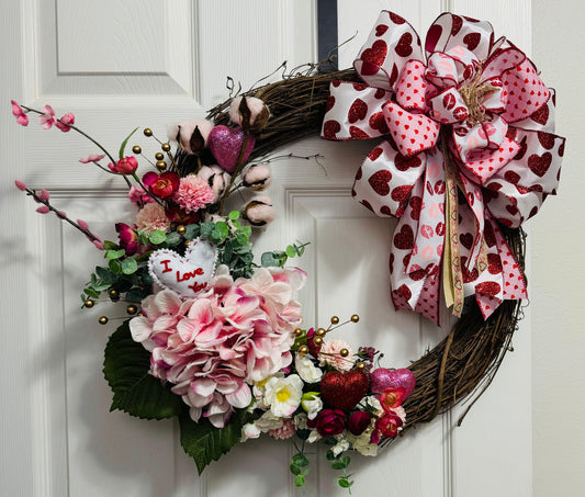 Valentine Grape Vine Wreath